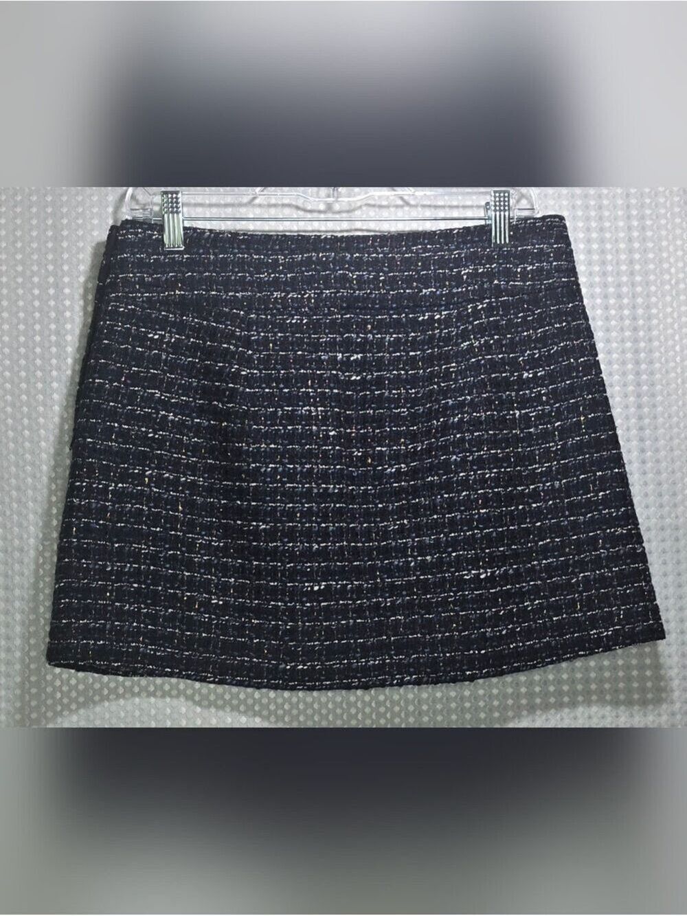 J.Crew Tessilgod Italian Tweed Mini Skirt 4 Navy Quiet Luxury - Picture 8 of 14